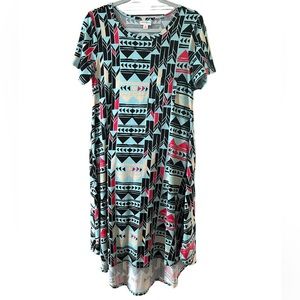 LuLaRoe Carly Dress- Geometric Southwestern Tribal Designs Size XS (2-4)